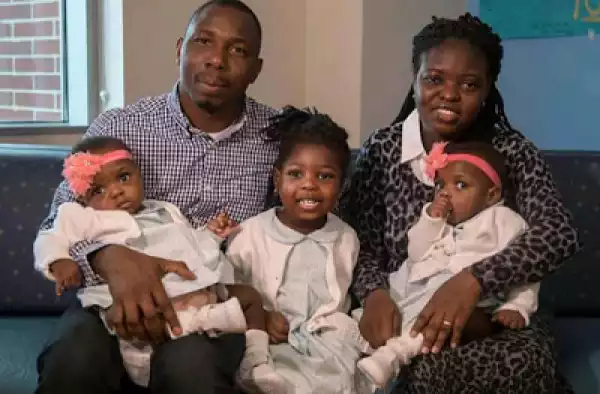 Nigerian Conjoined Twins Celebrate Christmas With Family After Surgery (Pics)